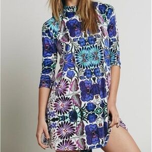Free People New Romantics Fiesta Floral Mini Tunic Dress Size Large